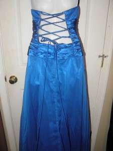 MASQUERADE Royal Blue Halter Style Corset Back Formal Prom Pageant 