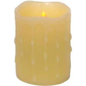   Battery Operated Flameless LED Wax Dripping Pillar Candles 4 Home