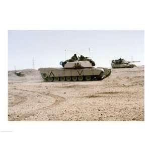  Kuwait Two M 141 Abrams Main Battle Tanks 24.00 x 18.00 