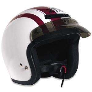    Z1R Jimmy Retro Stripe Helmet   X Large/White/Red Automotive
