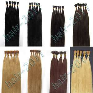   Stick tipped Human Hair Extensions100s 3 size&8 color list,50g  