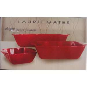 Laurie Gates Abigail Set of 3 Bakers Set   Red  Kitchen 