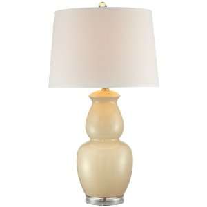  Crackle Ivory Double Gourd Ceramic Table Lamp