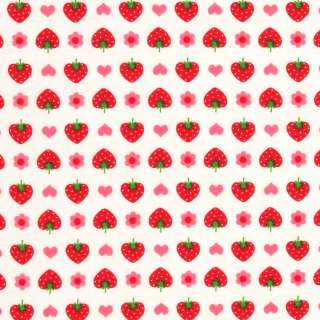 LECIEN LOVELY PUNCH STRAWBERRY White by 1/2 yard  