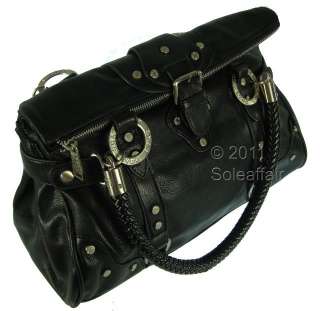 Womens New LYDC Designer Black Leather Style Handbag Ladies Shoulder 