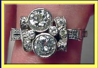   Art Deco 1920s Wedding Engagement Ring Platinum Gold Diamonds (3331