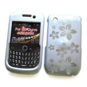  BlackBerry Curve 8520 9300 Silver Hawaii Flower Hard Case 