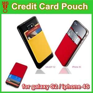SJML)iPhone 4/4S Galaxy S2 Credit Card Pouch Case Holder Skin Wallet 