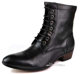  Mens real leather Boots Lace up Dress or Casual Black or Brown  