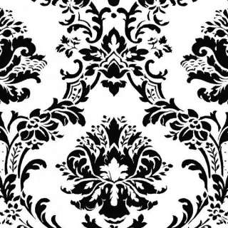 Black and White Victorian Damask Wallpaper Double Rolls  
