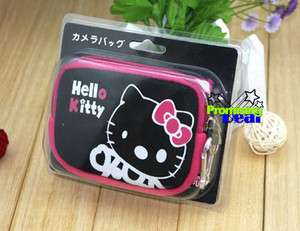 Cute Hello Kitty Digital Camera Case Coin Pouch Black  