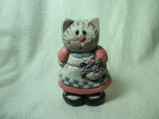 Handpainted Folk Art Cute Eddie Walker Cat Kitten Figurine