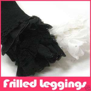 Frilled Cotton Leggings Pettiskirt TuTu WHITE, BLACK  
