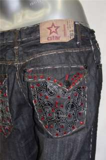 STAR JEANS * BLACK ON RED *  