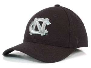North Carolina Tar Heels Liquid Metal Black Hat Cap UNC  