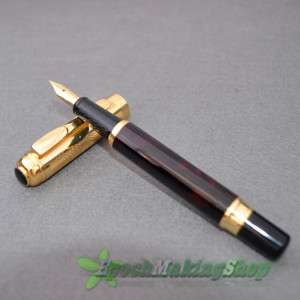 dikawen 821 M NIB Fountain Pen CARVED gold & black new  