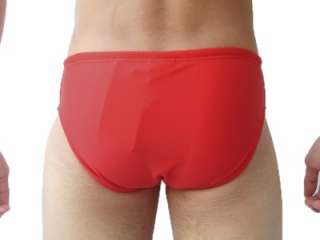 Speedo Mens Bikini Bathing Suit Red 3 sides, L 30 32  