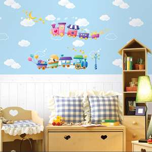 Train Travel KIDS Adhesive Removable Wall Home Decor Accents Stickers 