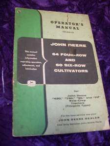 John Deere 64 4 Row/60 6 Row Cultivator Operator Manual  