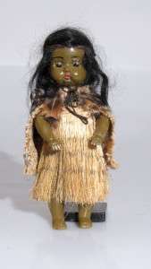 VINTAGE MAORI WAHINE (LADY) DOLL WITH BABY. IN TRADITIONAL COSTUME OF 