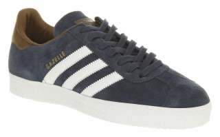 Mens Adidas Gazelle Navy/Tan Leather Trainers Shoes  