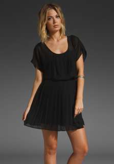 ELLA MOSS Debutante Chiffon Dress with Cinched Waist in Black at 