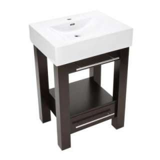 Sonata Urban 24 in. Poplar Vanity in Espresso with Porcelain Vanity 