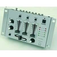 Stereo DJ MIXER MISCHPULT 3 Kanäle + Mikrofonkanal SILBER