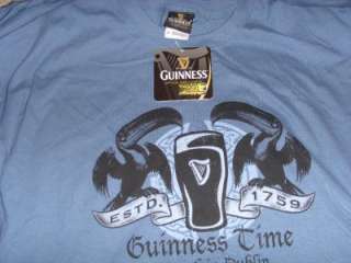 Official Guinness Indigo Blue Toucan Guinness Time T Shirt Size 2XL 