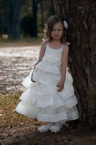 Pretty Flower Girl Dress Children Floral Party Gown/Cocktail Tiers 