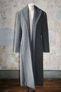 Nicole Miller Alpaca & Wool Dark Gray Long Walking Coat SZ 12  