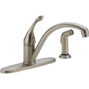 Delta Collins Single Handle Side Sprayer Kitchen Faucet in Stainless 