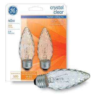   Clear Blunt TipDecorative Ceiling Fan Incandescent Light Bulb (2 Pack