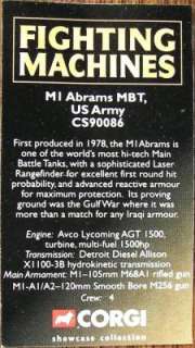 Corgi Diecast US Army M1 Abrams MBT Tank CS90086 MINT  