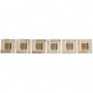  in. x 2 in. Tuscan Beige Porcelain and Glass Listello Accent Tile