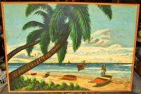 Pedro Vasquez Tropical Big Beach Original Oil Painting  