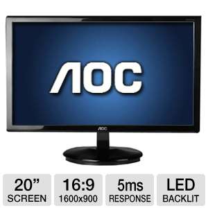 AOC e2043Fk 20 Class Widescreen LED Monitor   1600x900, 169, 50000000 