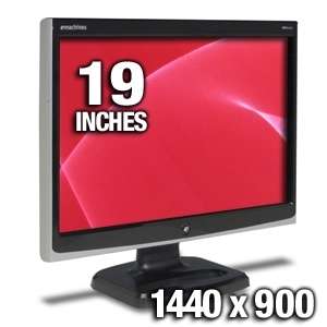 eMachines E19T6W 19 Widescreen LCD Monitor   5ms, 1440x900, WSXGA, 800 