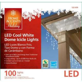 100 Light LED White Dome Icicle Lights (Set of 2) TY421 915 WX2 at The 