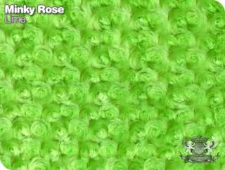 MINKY ROSE CUDDLE FAUX FUR LIME SEW FABRIC 60x36 BTY  