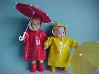 Yellow Raincoat, Boots & Umbrella fits American Girl  