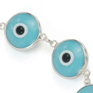 Evil Eye Murano Glass Beaded 925 Silver Hamsa Bracelet  