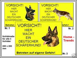 Schäferhund Warnschild Tiere Hund Türschilder Schild  