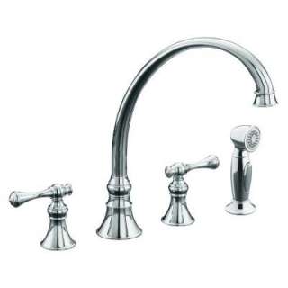 KOHLER Revival 8 in 2 Traditional Handle Mid Arc Kitchen Faucet with 