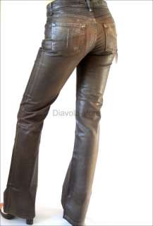 NEU FORNARINA LUXUS Jeans Lederhose FLIRT PETROL CULT  