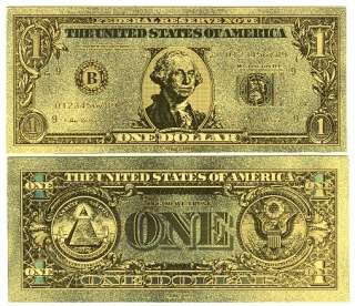 US Dollar 24 Karat Goldauflage , Foliennote / 610001  