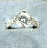 LADYS STERLING RING LARGE CUBIC ZIRCON DESIGN SZ 10  