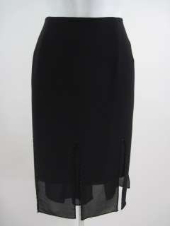NWT ADRIANNA PAPELL A Line Black Slit Skirt Size 10 $89  