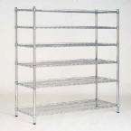 Perfect Home Decorative Wire 6 Shelf Chrome Finish Commercial Shelving 