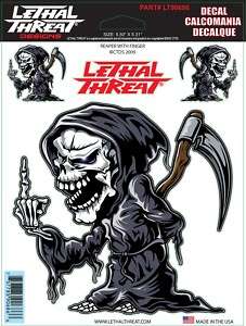 Lethal Threat Sticker Motorrad Aufkleber Harley Reaper  